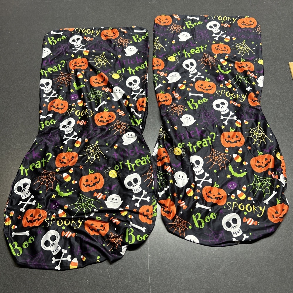 Pumpkin Halloween 2 Chair Covers Party Jack O' Lantern Haunted House Seat Decor